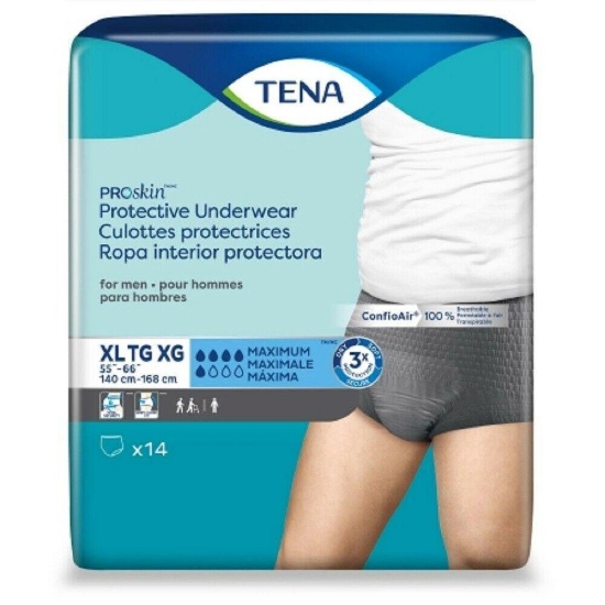 Tena ProSkin? Incontinence Underwear for Men with Maximum Absorbency 56 Count (4 Packs of 14)