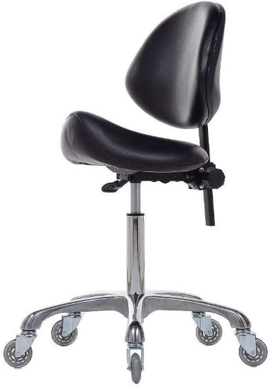 Frniamc Adjustable Saddle Stool Chairs with Back Support Ergonomic Rolling Seat $149.00 MSRP