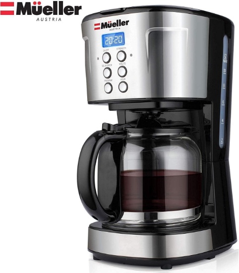 Mueller Ultra Coffee Maker, Programmable 12-Cup Machine, Multiple Brew Strength