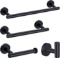 4-Piece Matte Black Bathroom Hardware Set