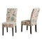 Percival White and Blue Floral Fabric Dining Chair, Set of 2