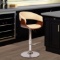 Armen Living Lcpaswbacrwa Paris Swivel Barstool in Cream Faux Leather and Chrome Finish