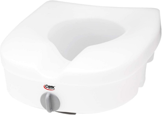 Carex E-Z Lock Raised Toilet Seat, Adds 5 Inches to Toilet Height, Elderly and Handicap $28.53 MSRP