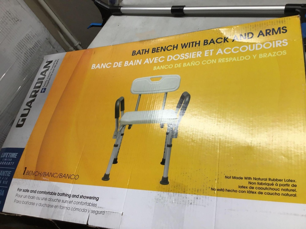 guardian bath bench with back and arms
