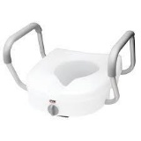 Carex Health Brands E-Z Lock Raised Toilet Seat with Armrests - $43.21 MSRP