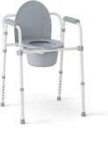 Medline 3-in-1 Steel Folding Bedside Commode, Commode Chair