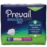 Prevail Breezers 360 Incontinence Briefs, Ultimate Absorbency, Size Three, 60 Count