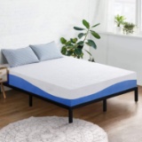 Olee Sleep 10 Inch Gel Infused Layer Top Memory Foam Mattress, King, Blue