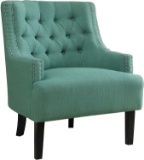 Homelegance Charisma Accent Chair with Button Tufted Backrest and Nail Head Accented Track Arm,Teal
