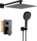 POP Matte Black Shower System Bathroom Luxury Rain Mixer Shower Faucet Set with Handheld Shower