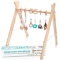 LaviElle Wooden Baby Gym Mobile Foldable 6 Hanging Bar Gym Toys Non Toxic - $61.95 MSRP