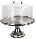 Winco 13inch Stainless Steel Cake Stand CKS-13, with Matching Acrylic Cover CKS-13C $39.35 MSRP