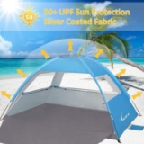 Venustas Beach Tent Beach Umbrella Outdoor Sun Shelter Canopy Cabana UPF 50+ Sun Shade
