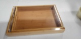 2 Pieces Bamboo Serving Tray
