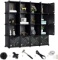 Greenstell 16 Cubes Storage Organizer with Doors,DIY Plastic Stackable Shelves