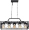 Baiwaiz Black Dining Room Chandelier Light with Clear Seeded Glass Shade