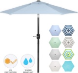 6 Ft Outdoor Patio Umbrella with Aluminum Pole, Easy Open/Close Crank - Slate Blue - $34.57 MSRP