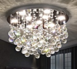Saint Mossi Modern K9 Crystal Chandelier Lighting Flush Mount LED Ceiling Light - $159.99 MSRP
