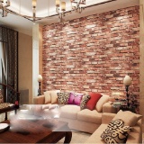 QIHANG Red Brick Wall Modern Wallpaper Textured Bricks PVC Wallpaper 0.53m x 10m=5.3? $37.99 MSRP
