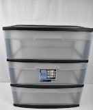 Sterilite 3 Drawer Cart Black and Clear