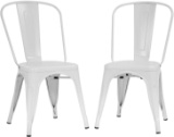 FDW Metal Dining Chairs Set of 2 (TBS-CB2-CREAM)