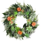 Wanna Cul 22 inch Succulent Christmas Wreath for Front Door,Artificial Succulent Fall Wreath