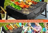 BBQ Barbecue Grill Portable Folding Charcoal Outdoor Camping Panic Stove Smoker