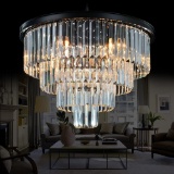 Meelighting 9 Lights Crystal Modern Contemporary Chandeliers Pendant Ceiling Light 4-Tier Chandelier