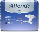Attends Advanced Briefs with Advanced Dry-Lock Technology for Adult Incontinence Care, XL 20 Counts