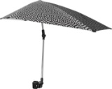 Sport-Brella Versa-Brella SPF 50+ Adjustable Umbrella with Universal Clamp (Black,White)