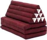 Leewadee XL Foldout Triangle Thai Cushion, 67x31x16 inches, Kapok, Red $199.99 MSRP