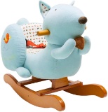Labebe - Baby Rocking Horse Wooden, Blue Squirrel -Toddler Rocker Toy, Girl/Boy Ride On Toy