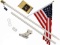 A-One Deluxe Aluminum American US Flag Pole with Free Bracket and Golden Ball, White $35.99 MSRP