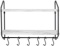 Boluo 2 Tier Wall Shelf White Floating Shelves Bathroom w/ Towel Bar Hooks (24