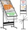 KAMELLEO Mobile Whiteboard - 48x24 Large Adjustable Height 360... Reversible Double Sided Board