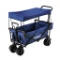 ENKEEO Foldable Utility Wagon Collapsible Sports Outdoor Cart with Removable Canopy, Large Capacity