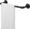 MyGift Wall-Mounted Industrial Black Metal Pipe Towel Bar
