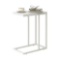 Wlive Snack Side Table, C Shaped End Table for Sofa Couch and Bed, White