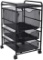 EasyPAG Assemble Mesh File Cart Organizer Rolling Wheels with 1 File Cube Drawer and 2 Small Drawers