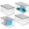 MDesign Storage Bin with Handles, Lid for Bathroom