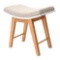 IWELL Vanity Stool with Rubberwood Legs, Makeup Bench Dressing Stool, Padded Cushioned Chair