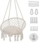 Patio Watcher Hammock Chair Macrame Swing with Cushion and Hanging Hardware Kits, Beige $71.49 MSRP