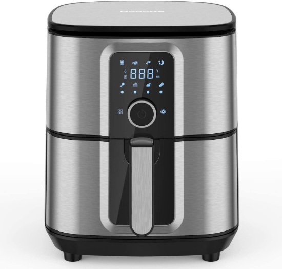 Bagotte 5.8QT Stainless Steel Electric Hot Air Fryers Oven Oilless Cooker (BAF80) - $139.99 MSRP