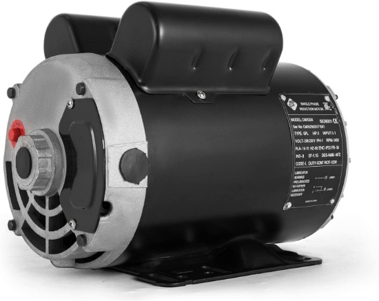 Vevor 5 Hp Electric Motor 3.1 KW Rated Speed 3450 RPM Single Phase Motor AC 208-230V Air Compressor