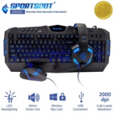 SoundBot Combo of LED Gaming over-Ear Headphone, Keyboard and Mouse