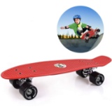 Gasaciods 22 Inch Mini Cruiser Skateboard (Red)