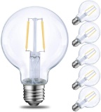 Energetic Lighting Dimmable LED Edison Light Bulb, G25 Globe Shape, Clear Glass, 40 Watt Equivalent