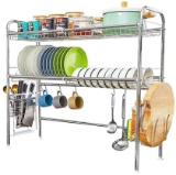 HEOMU Over The Sink Dish Drying Rack,2-Tier SUS304 Large Dish Drainers for Kitchen $69.99 MSRP