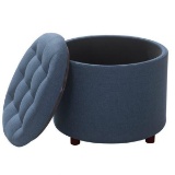 Ottoman with Tray - Navy