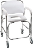 DMI Rolling Shower and Commode Transport Chair with Wheels and Padded Seat for Handicap $68.35 MSRP